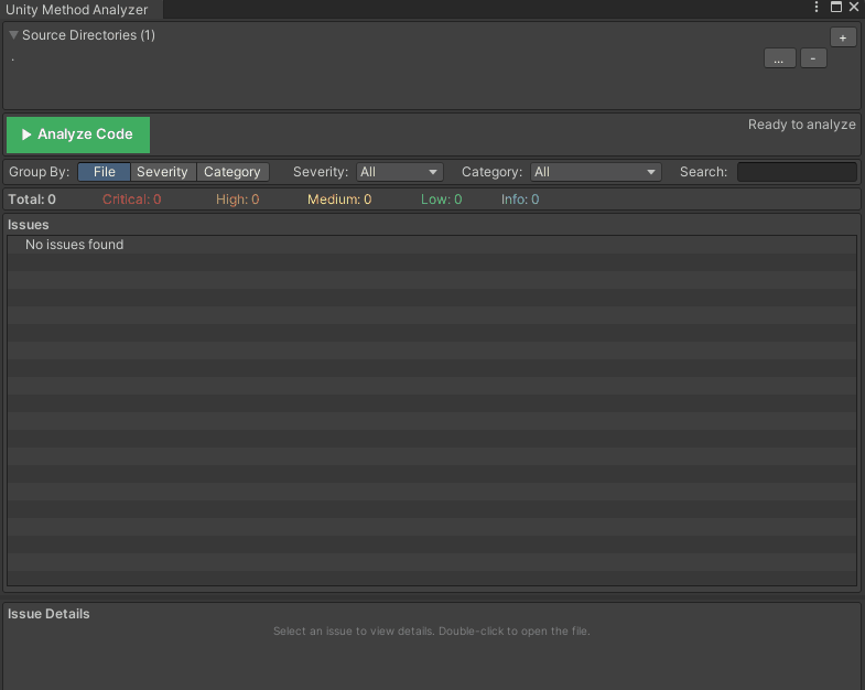 Managing source directories in the analyzer