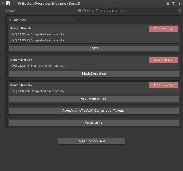 WButton executing async method and result display