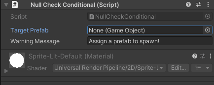Assigning prefab and spawn count field appearing
