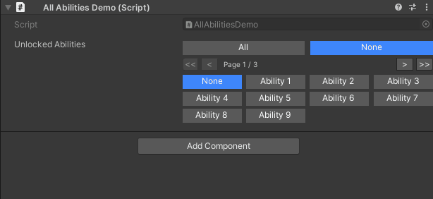 Paginated toggle buttons