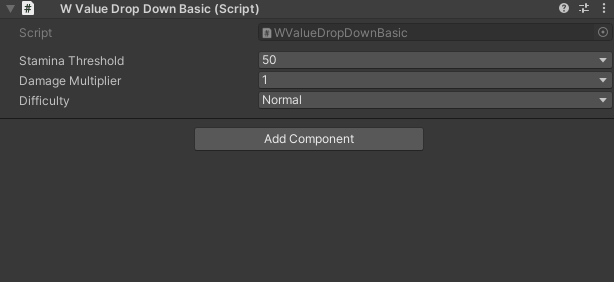 WValueDropDown with predefined values