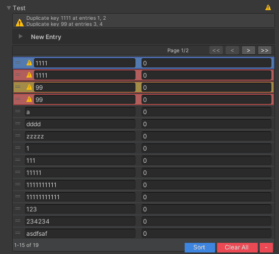 Dictionary pagination controls