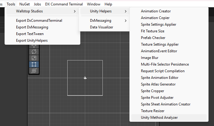 Opening the Unity Method Analyzer from the menu
