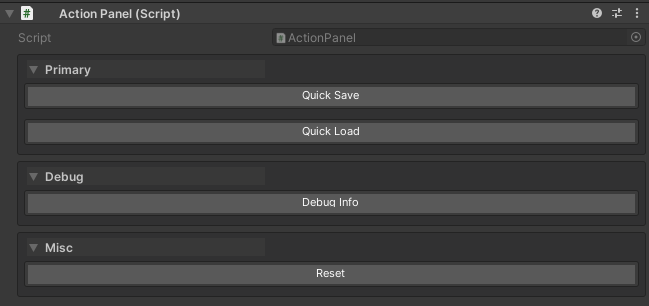 Groups ordered by priority: Primary first, Debug second, Misc last