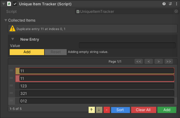 SerializableHashSet duplicate and null highlighting